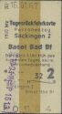 Historische Fahrkarte - Säckingen - Basel Bf. - Fahrkarte 1967