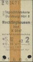 Historische Fahrkarte - Duisburg Hbf. - Recklinghausen Hbf. - Fahrkarte 1971