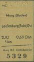 Historische Fahrkarte - Laufenburg (Baden) Ost - Fahrkarte 1968