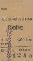 Historische Fahrkarte - Ehlershausen - Celle - Fahrkarte 1970