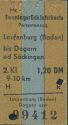 Historische Fahrkarte - Laufenburg (Baden) bis Dogern oder Säckingen - Fahrkarte 1962