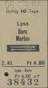 Lyss Bern oder Murten und zurück - alte Fahrkarte 1966