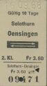 Solothurn Oensingen - alte Fahrkarte 1968