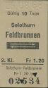 Solothurn Feldbrunnen alte Fahrkarte 1968