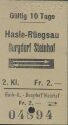 Hasle-Rüegsau Burgdorf Steinhof alte Fahrkarte 1969
