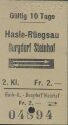 Hasle-Rüegsau Burgdorf Steinhof alte Fahrkarte 1969
