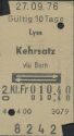 Historische Fahrkarte - Lyss Kehrsatz via Bern und zurück - Fahrkarte 1976