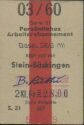 Arbeiterabonnement Basel - Stein-Säckingen - Fahrkarte 1960
