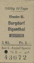 Historische Fahrkarte - SBB - Hasle-Rüegsau Burgdorf oder Bigenthal