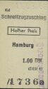 Schnellzugzuschlag Hamburg Halber Preis 1968
