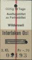 Ausflugsbillet zu Ferienbillet Wilderswil Interlaken Ost - 1/2 Preis Fahrkarte 1970 Fr. -.70 
