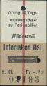 Ausflugsbillet zu Ferienbillet Wilderswil Interlaken Ost - 1/2 Preis Fahrkarte 1970 Fr. -.70