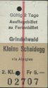 Ausflugsbillet zu Ferienbillet Grindelwald Kleine Scheidegg via Alpiglen - 1/2 Preis Fahrkarte 1971 Fr. 5.- 