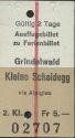 Ausflugsbillet zu Ferienbillet Grindelwald Kleine Scheidegg via Alpiglen - 1/2 Preis Fahrkarte 1971 Fr. 5.-