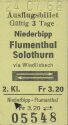 Ausflugsbillet Niederbipp Flumenthal Solothurn via Wiedlisbach und zurück - Fahrkarte 1968 Fr. 3.20