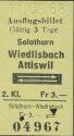 Ausflugsbillet Solothurn Wiedlisbach oder Attiswil - Fahrkarte 1968 Fr. Fr. 3.-