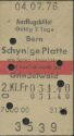 Ausflugsbillet Bern Schynige Platte via Spiez Interlaken und zurück ab Grindelwald - Fahrkarte 1976 Fr. 31.40