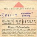 Historischer Fahrschein - BVG - Dienst-Fahrschein 1969