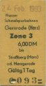 Fahrkarte - Harzer Schmalspurbahn Gernrode 1993