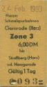 Fahrkarte - Harzer Schmalspurbahn Gernrode 1993