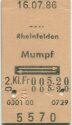 Rheinfelden - Mumpf und zurück - Fahrkarte 1986