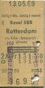 Basel - Rotterdam und zurück - Fahrkarte 1969