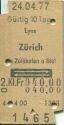 Lyss - Zürich via Zollikofen oder Biel und zurück - 2. Klasse - Fahrkarte