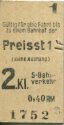 Berliner S-Bahn - Fahrkarte 2.Kl. Preisstufe 1 0,40RM