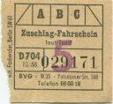 BVG - Berlin Potsdamer Str. 188 - Zuschlag-Fahrschein 1958