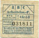 BVG - Berlin Potsdamer Str. 188 - Arbeitslosen-Fahrschein 1958