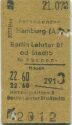 Personenzug - Hamburg-Altona - Berlin Lehrter Bf. oder Stadtb. über Büchen Nauen - Fahrkarte