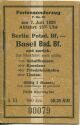 Fahrscheinheft - Feriensonderzug am 7. Juli 1928 Abfahrt
