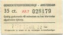 Gemeentevervoerbedrijf - Amsterdam - Fahrkarte