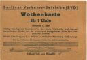 Berliner Verkehrs-Betriebe BVG - Wochenkarte für 1 Linie 
