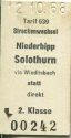 Streckenwechsel - Niederbipp - Solothurn via Wiedlisbach statt direkt - Fahrkarte