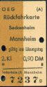 Fahrkarte - OEG Oberrheinischen Eisenbahn-Gesellschaft AG