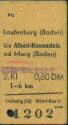 Laufenburg bis Albert-Hauenstein oder Murg - Fahrkarte 1966