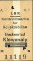 LBK Luftseilbahn Beckenried Klewenalp  - Kontrollmarke