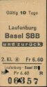 Laufenburg - Basel SBB und zurück - Fahrkarte