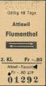 Attiswil Flumenthal - Fahrkarte 1968