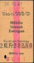 Ausflugsbillet - Basel SBB Möhlin Sissach Zwingen