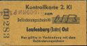 Kontrollkarte 2. Kl. zum Beförderungsschein Nr. 0553 - Laufenburg (Baden) Ost