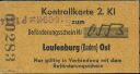 Kontrollkarte 2. Kl. zum Beförderungsschein Nr. 0553 - Laufenburg (Baden) Ost