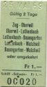 Schiff Schwan - Zug - Walchwil oder umgekehrt - Fahrkarte