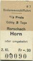 Bodenseeschiffahrt - Rorschach - Horn oder umgekehrt - Fahrkarte