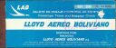 Alter Fahrschein - Flugticket - LAB - Lloyd Aereo Boliviano 1975