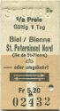 Biel / Bienne St. Petersinsel Nord (Ile de St-Pierre) oder umgekehrt - Fahrkarte