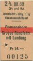 Spezialbillet GA und HA Bodenseeschiffahrt - Romanshorn Grosse Rundfahrt mit Landung - Fahrkarte
