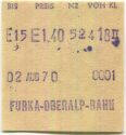 Furka-Oberalp-Bahn - Fahrschein 1970