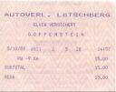 Autoverlad Lötschberg - Goppenstein - Fahrschein 1989